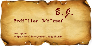 Brüller József névjegykártya